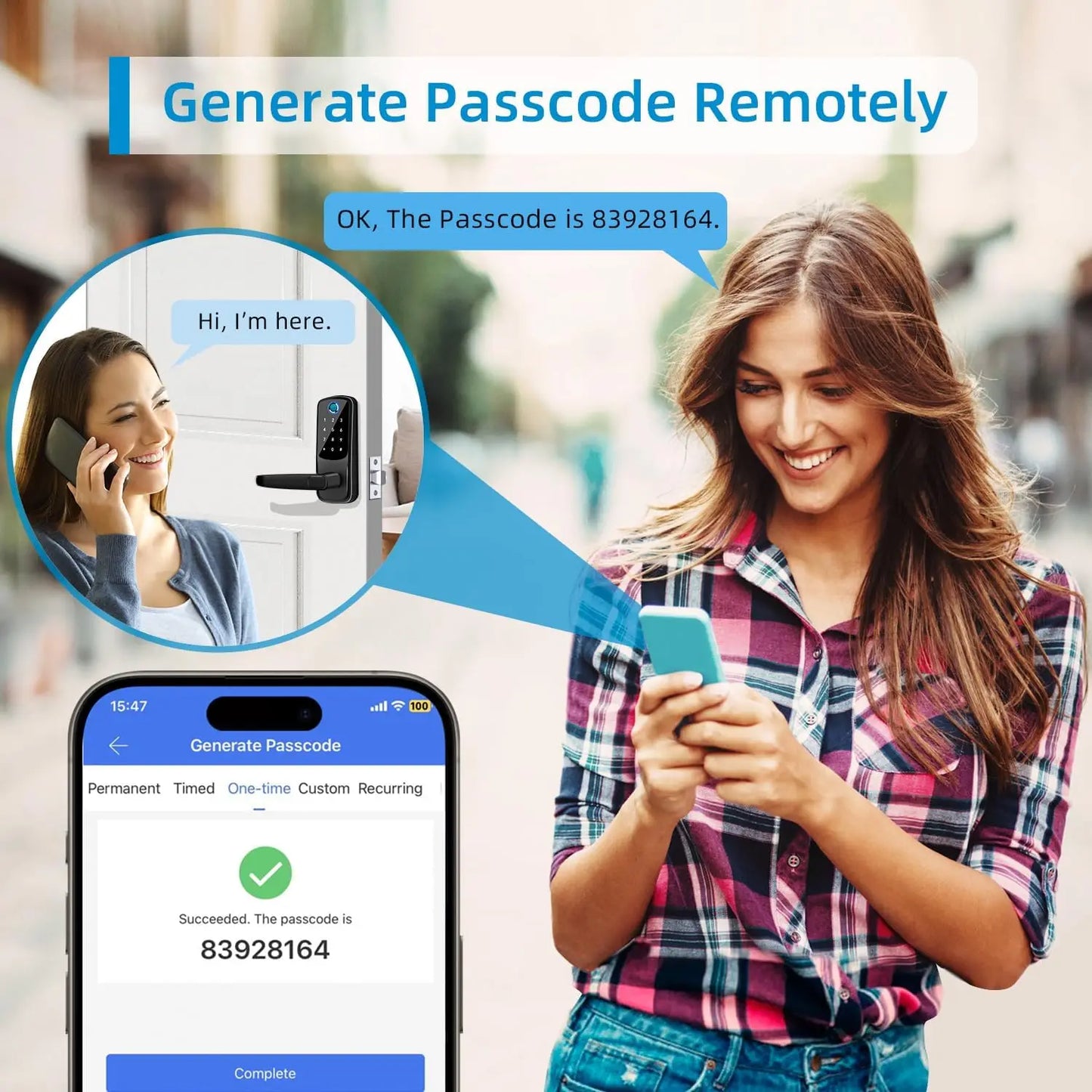CIEPOJIT Smart Lock 5 In 1 Door Lock With Handle Biometric Technology Storage Memory Function TT LOCK APP Control