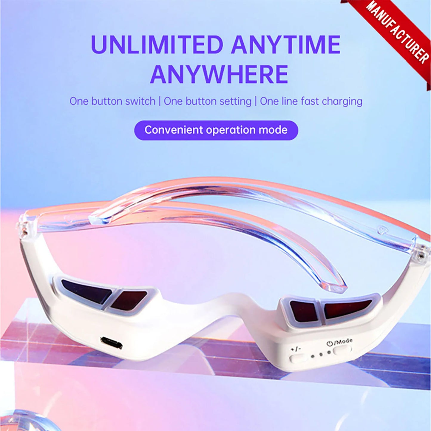 Smart Eye beauty Massager Red Light Therapy for Dark Circles and Fine Wrinkles Home Use Eye Care Vibration Massage Device