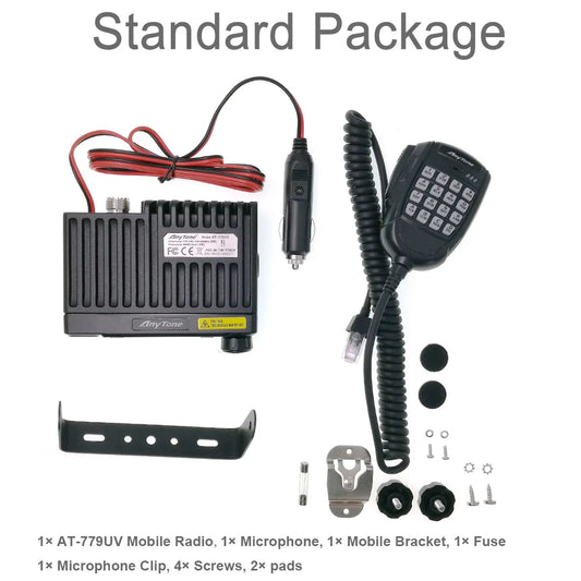 New AnyTone AT-779UV 20W Mini Car Walkie Talkie 500 Channels VOX VHF UHF Dual Band Amateur Radio
