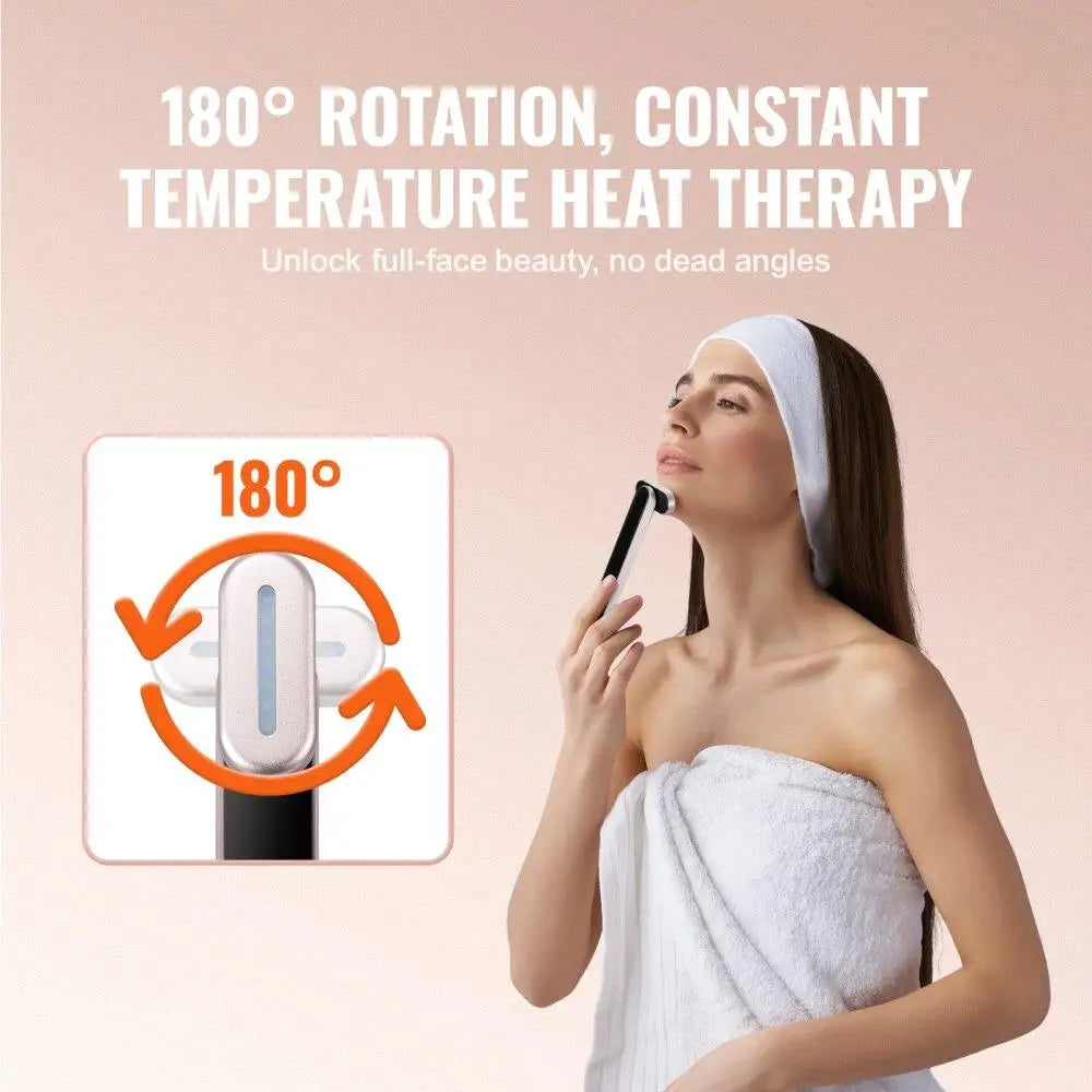 Red Light Therapy Wand 7 Color Facial Heating Therapy & Microcurrent Massage Portable Beauty Device